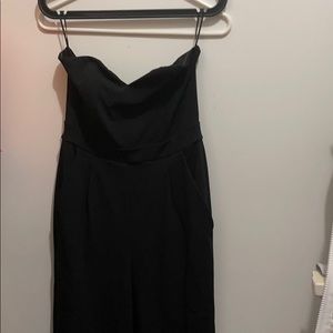 Black strapless overall